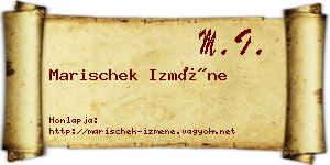 Marischek Izméne névjegykártya